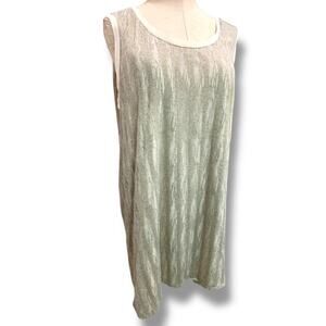 Size 2X Daisy Fuentes Woman Shift Tunic Dress Metallic Overlay‎